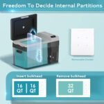 EUHOMY 12 Volt Refrigerator, 32QT(30L) Electric Cooler, Car Fridge APP Control, Car Refrigerator 12/24V DC 110-240V AC, Portable Freezer Usable Battery for Camping, Travel, Truck, Outdoor