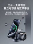 Three-in-One Wireless Charger Night Light Magnetic Absorption iPhone 14 15 Charging Base Apple Watch S9 Stand AirPods Desktop