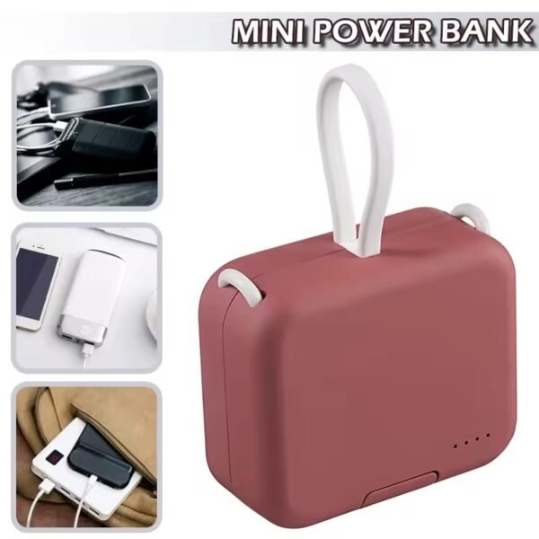 wlk Portable Charger 4000mAh Power Bank Fast Charging Built-in Cable Phone Holder Compact Size and Lightweight Durable Construction Power Banks