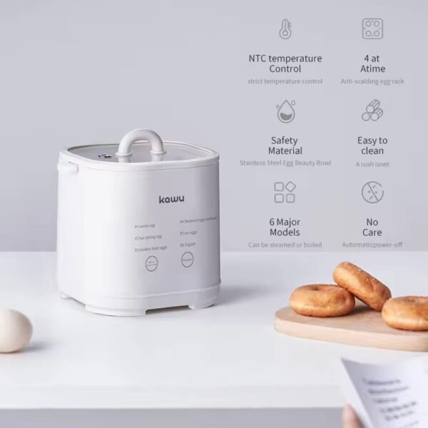 kawu egg steamer 智能蒸蛋器 egg boiler househol electric egg cooker half-boiled Smart Timing Periuk telur 7 modes