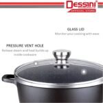 DESSINI ITALY Granite Aluminium Non Stick Casserole Pot Bowl Deep Fry Pan Cookware Tool (12 Pcs)