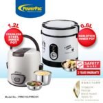 PowerPac Mini Rice Cooker, Electirc Lunch Box 0.6L/1.2L (PPRC09/PPRC113)