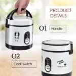 PowerPac Mini Rice Cooker, Electirc Lunch Box 0.6L/1.2L (PPRC09/PPRC113)