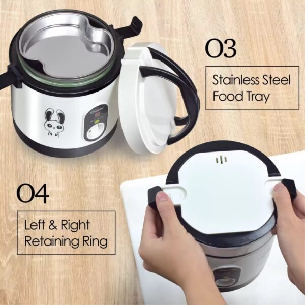 PowerPac Mini Rice Cooker, Electirc Lunch Box 0.6L/1.2L (PPRC09/PPRC113)