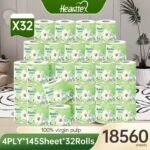 [32Rolls] HEARTTEX Softtech Toilet Paper Tissue Roll Paper 4PLY 16ROLL X 2BDL 150g/Roll Deluxe Roll Tissue