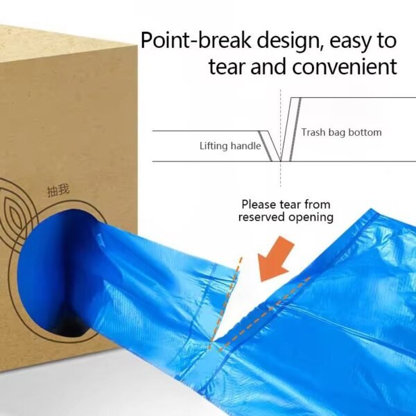 IN [READY STOCK] 200pcs 45*59cm Rubbish Bag Handle Breakpoint Thickened Disposable Garbage Bag Plastic Trash Bags Lack Tear Durable Value Dustbin