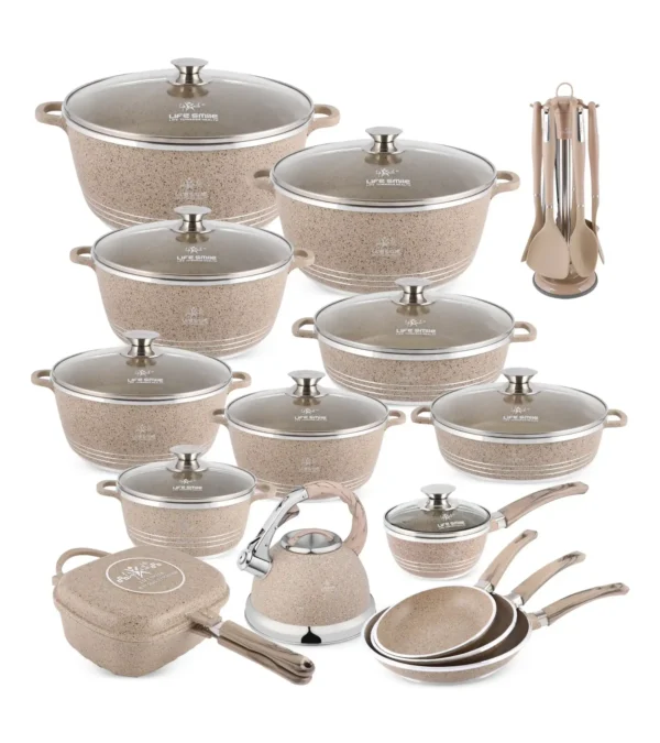 Welfare promotion, limited to three orders, only 38SG:31 Pcs Non Stick Granite Kitchen Cooking Set with Tools